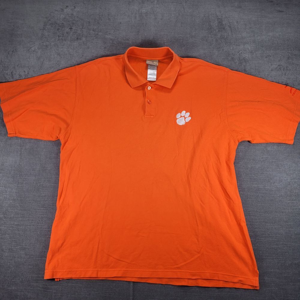 Heisman Orange Polo Shirt Clemson‎ Tigers Reebok Logo Athletic Football XL